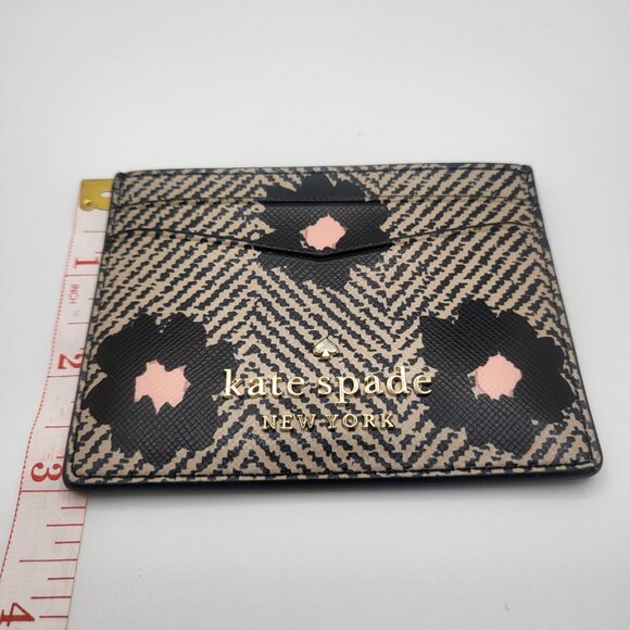Kate Spade Winter Blooms Slim Credit Card Wallet Floral 4 Slots Middle Pocket - Picture 5 of 5